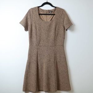 Ann Taylor Cheetah Pattern Ponte Knit Short Sleeve Dress Size 8